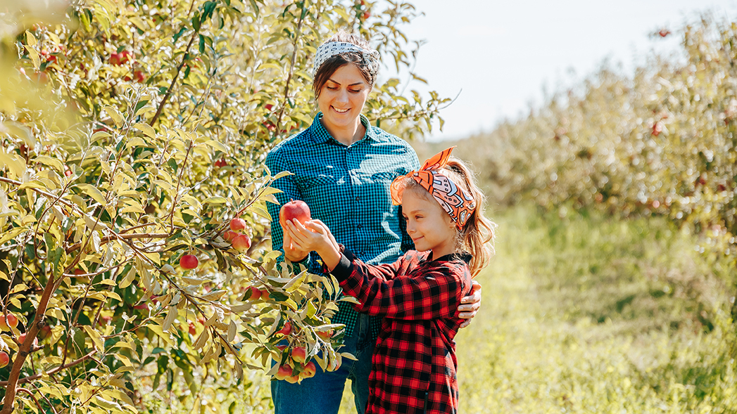 how money earns interest in a fixed-indexed annuity mother and daughter apple picking